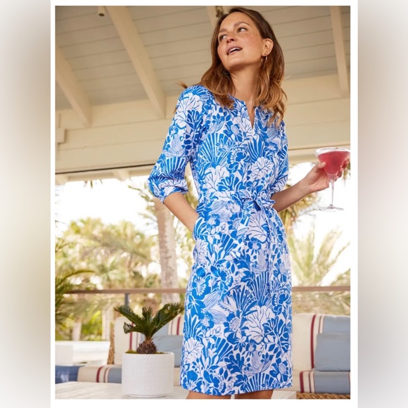 J. McLaughlin Dresses & Skirts - NWT J. McLaughlin Evalyn Garden Walk Blue White Floral Printed Dress